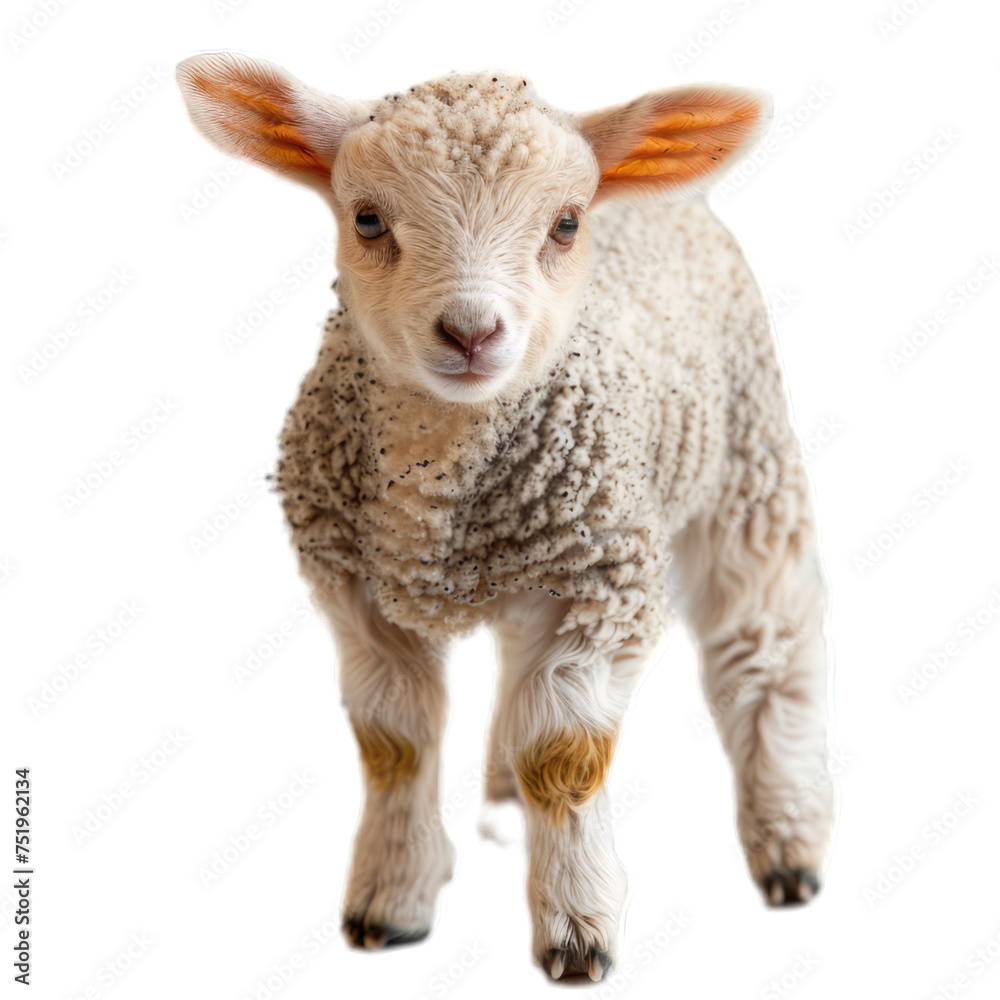 a lamb for eid al adha isolated on white