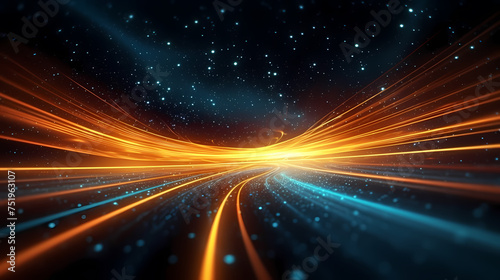 Wavy lines and bokeh lights