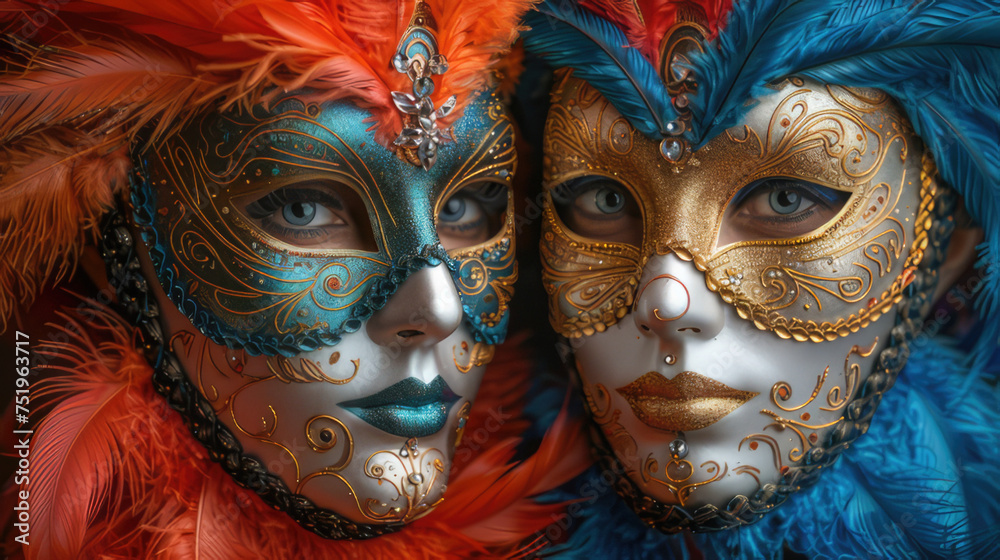 Women in Venetian carnival mask Women in Venetian carnival mask