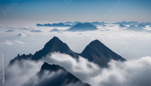  Majestic peaks pierce the clouds