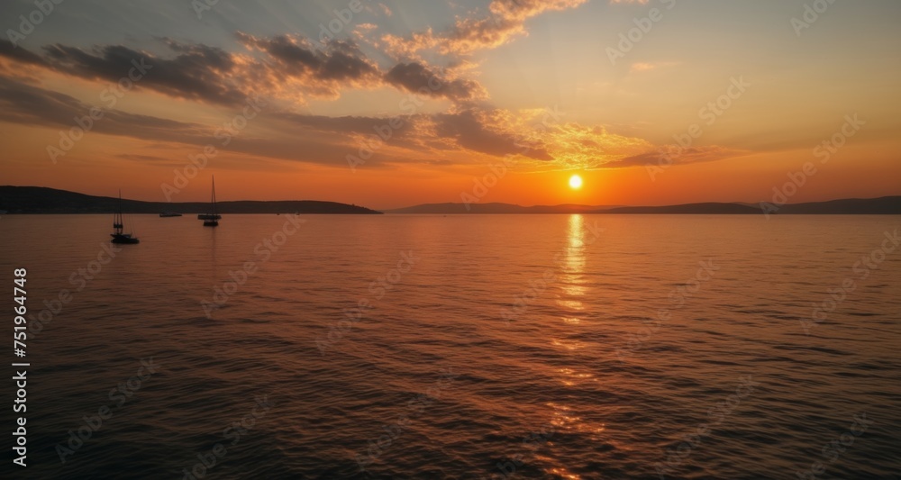  Sunsets and sailboats, a serene evening at sea