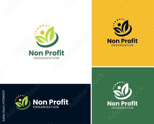 Modern creative community logo. nonprofit organization logo collection. people care logo template