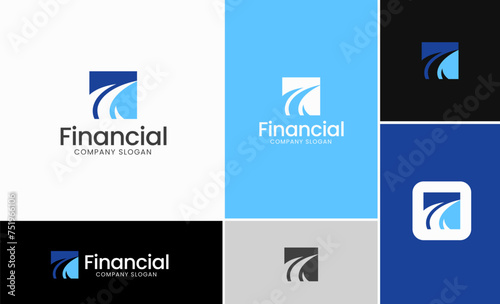 Modern financial logo. business logo template. abstract logo template. geometric financial logo template