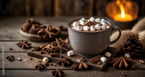  Cozy up with a warm, festive marshmallow-topped hot chocolate!
