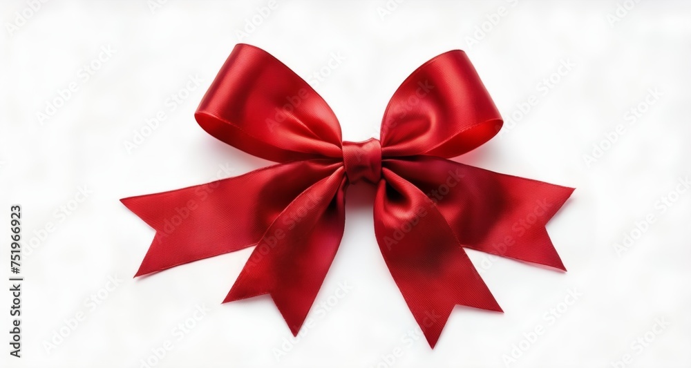 Fototapeta premium A vibrant red bow, perfect for gifting or decoration