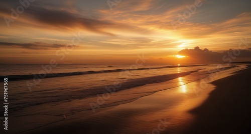  Sunset on the beach, where the day meets the sea © vivekFx