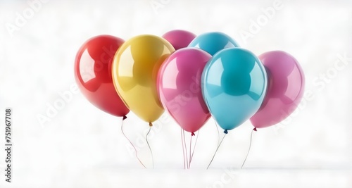  Bright balloons floating in the air  symbolizing joy and celebration