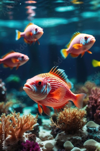 Vibrant Underwater World - Colorful Fish Swimming Among Beautiful Coral Reefs