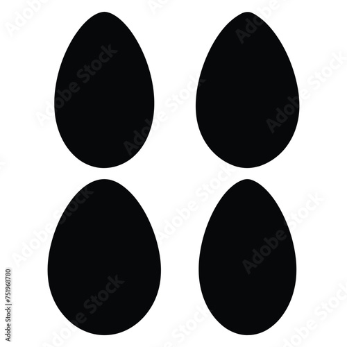 Easter egg black Silhouette vector