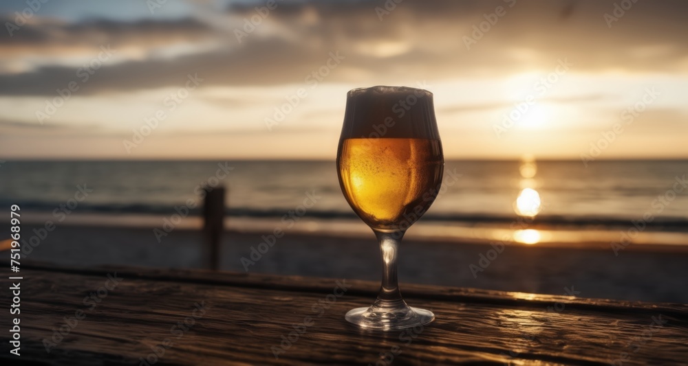  Sunset serenity with a glass of golden delight