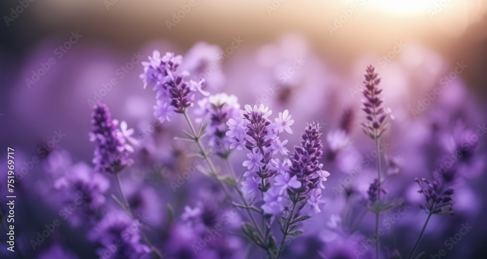 Obraz premium Blooming with tranquility - A field of lavender at sunrise