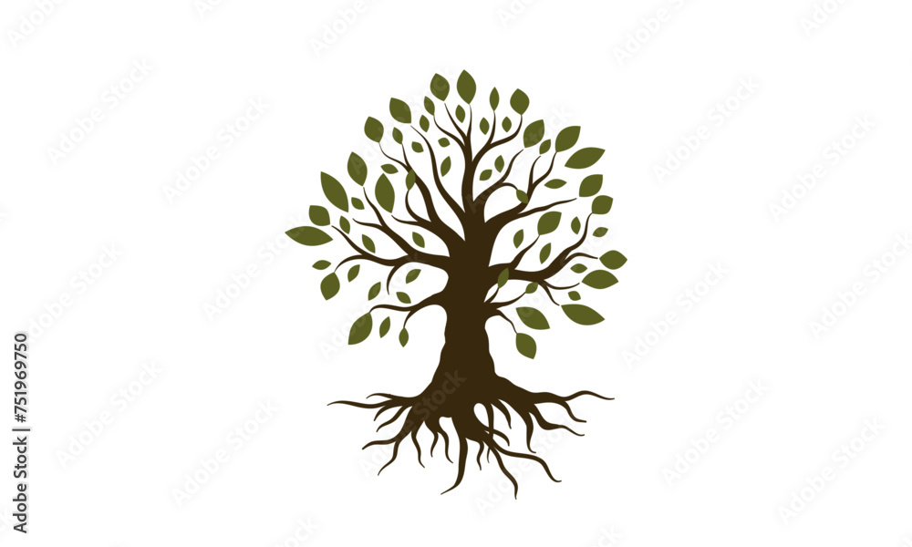 Naklejka premium Root Of The Tree logo illustration