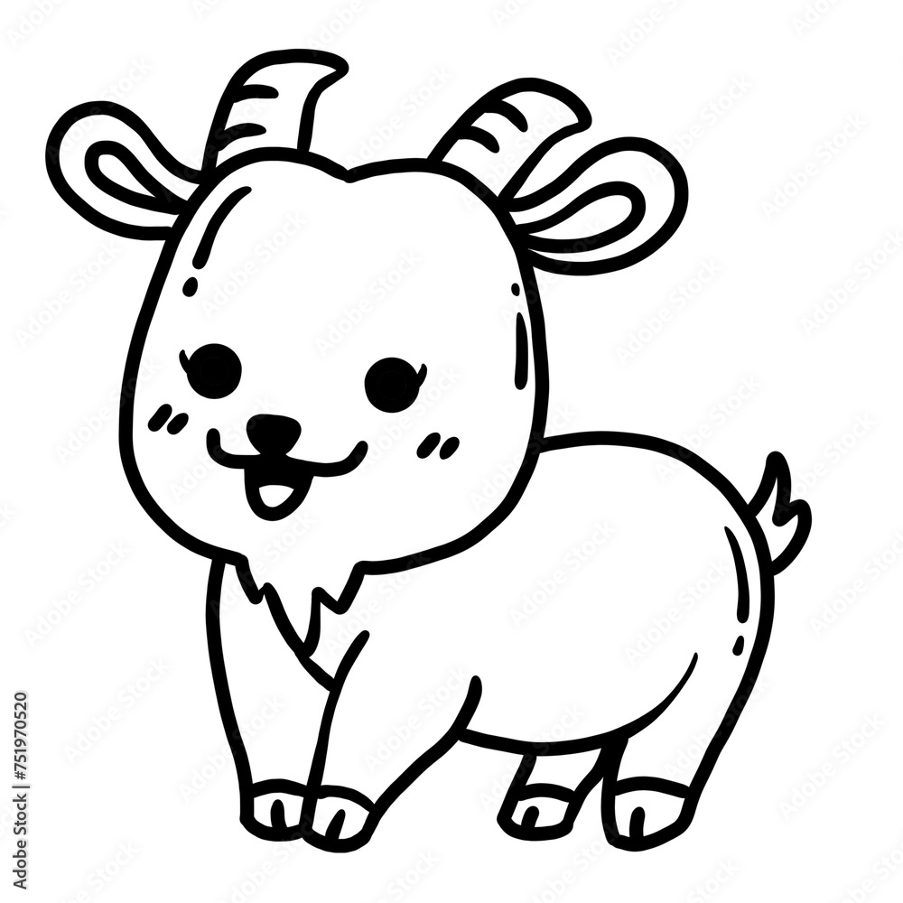 Goat doodle cute Goat doodle cute