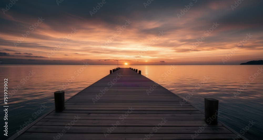  Peaceful sunset on the pier