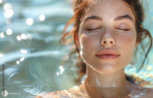 A mystical fountain of youth that restores vitality in beauty woman water refreshing