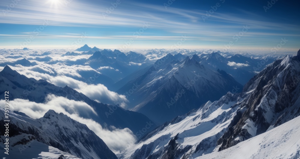  Epic vista of majestic mountains under a clear sky