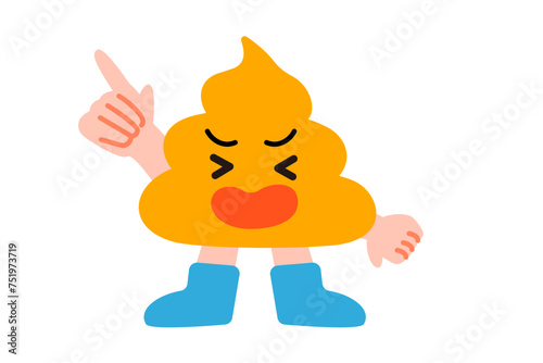 イラスト素材: 怒るうんこくん（ウンコのキャラクター）