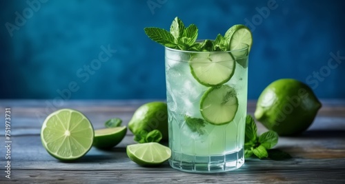  Refreshing summer cocktail with lime and mint