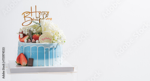 birthday cake decorated with flowers