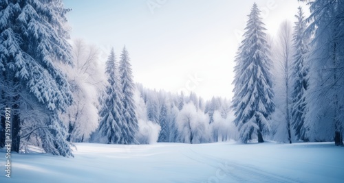  Snowy serenity - A winter wonderland in the woods © vivekFx