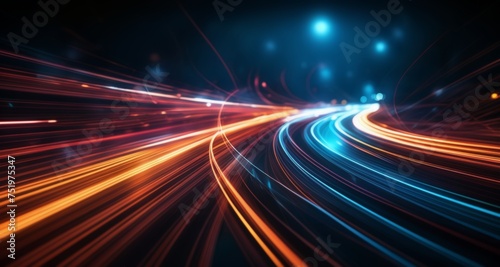  Speed and motion captured in vibrant light streaks