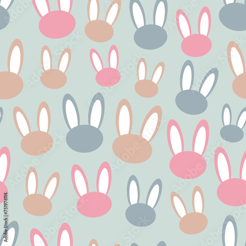 Rabbit seamless pattern. Abstract art print. Design for paper, covers, cards, fabrics, interior items and any. Vector illustration about Easter.