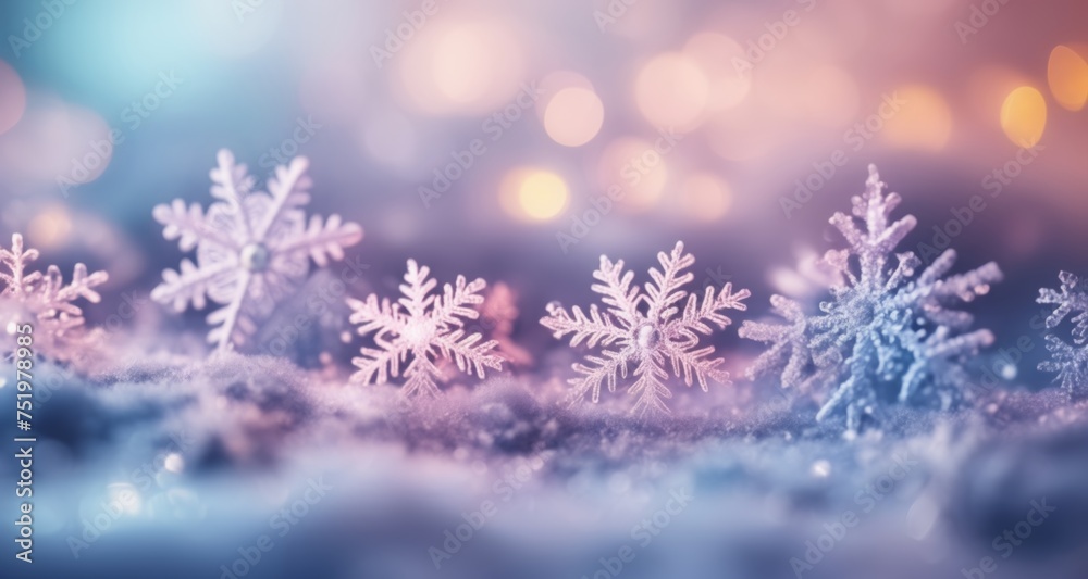  Snowflakes in a winter wonderland