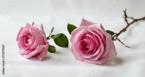  Elegance in Bloom - A Pair of Pink Roses
