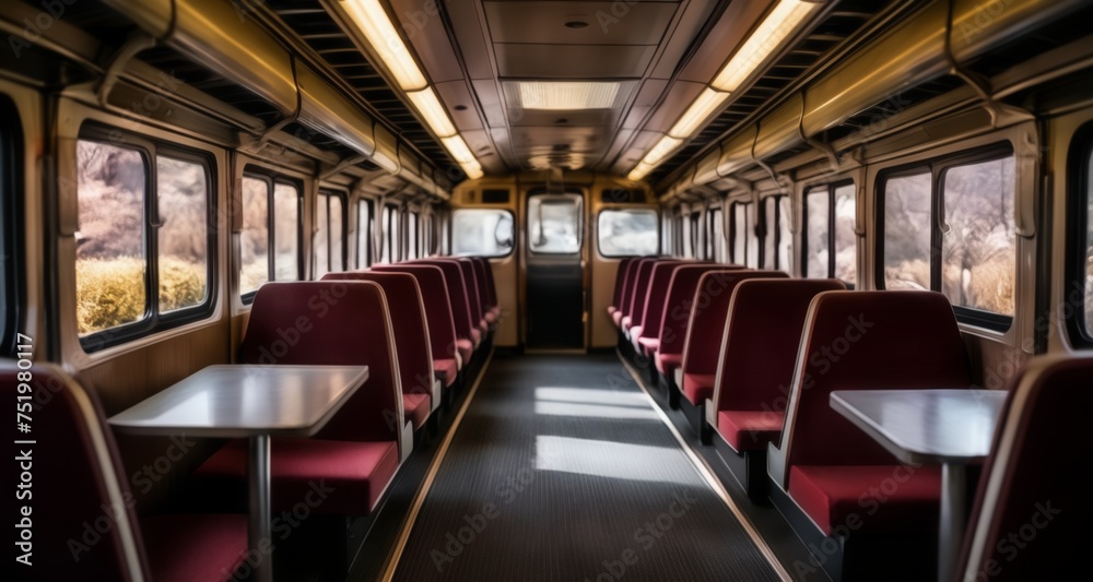  Empty train car, ready for passengers