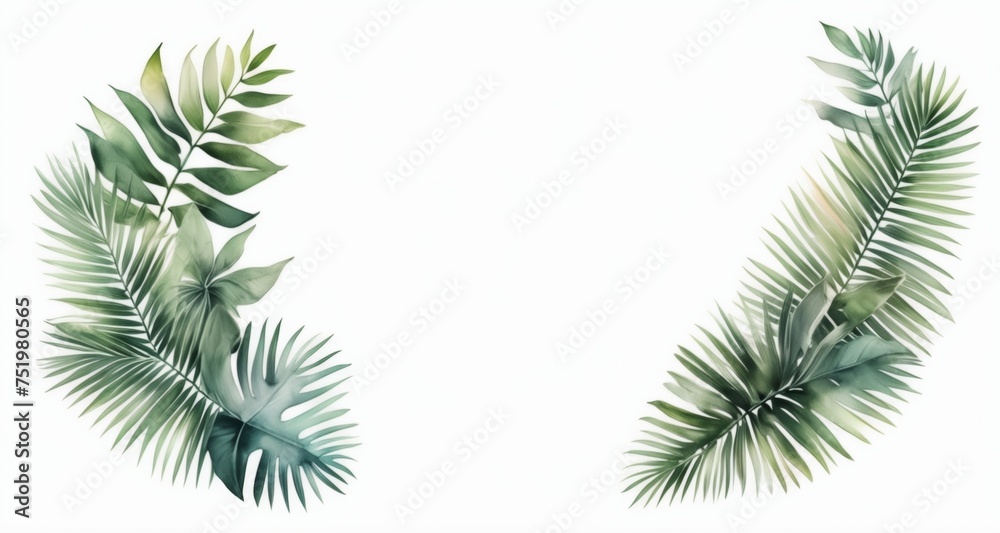  Elegant tropical leaves, perfect for a summery design