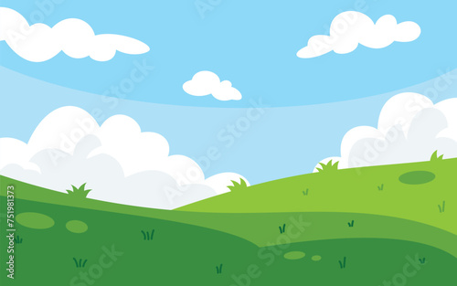 Green field landscape scenery