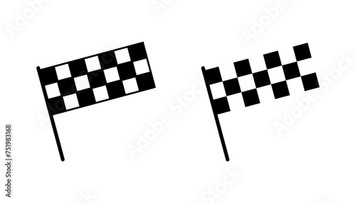 Racing flag icon set. race flag icon.Checkered racing flag icon