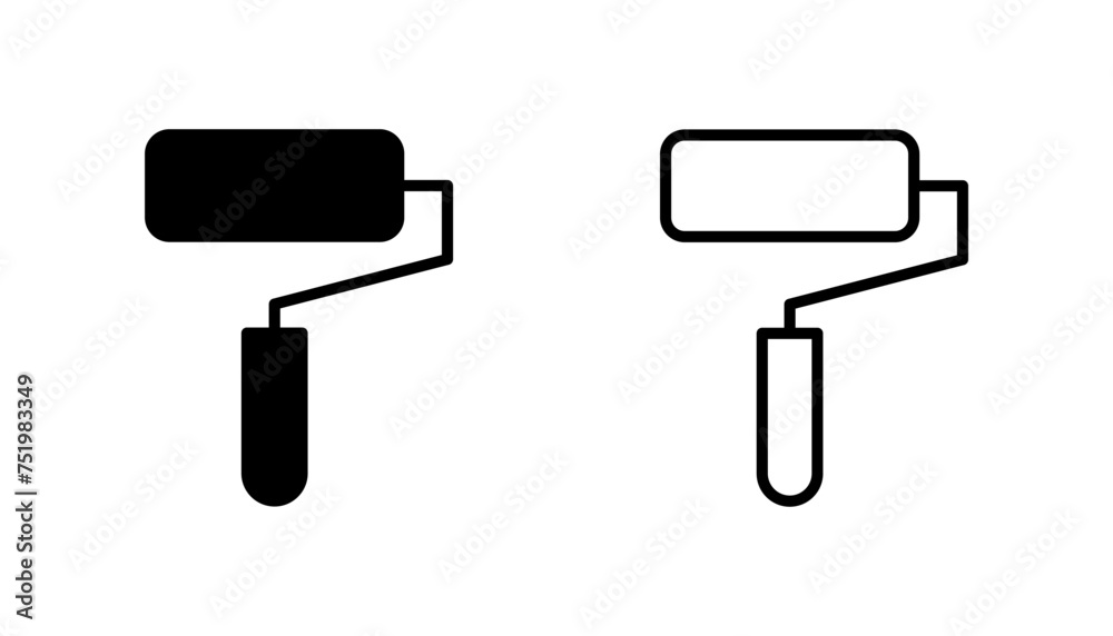 Paint icon set. paint brush icon vector. paint roller icon vector Paint icon set. paint brush icon vector. paint roller icon vector