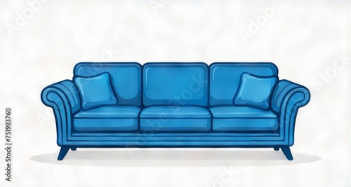  Comfortable blue couch for cozy living room