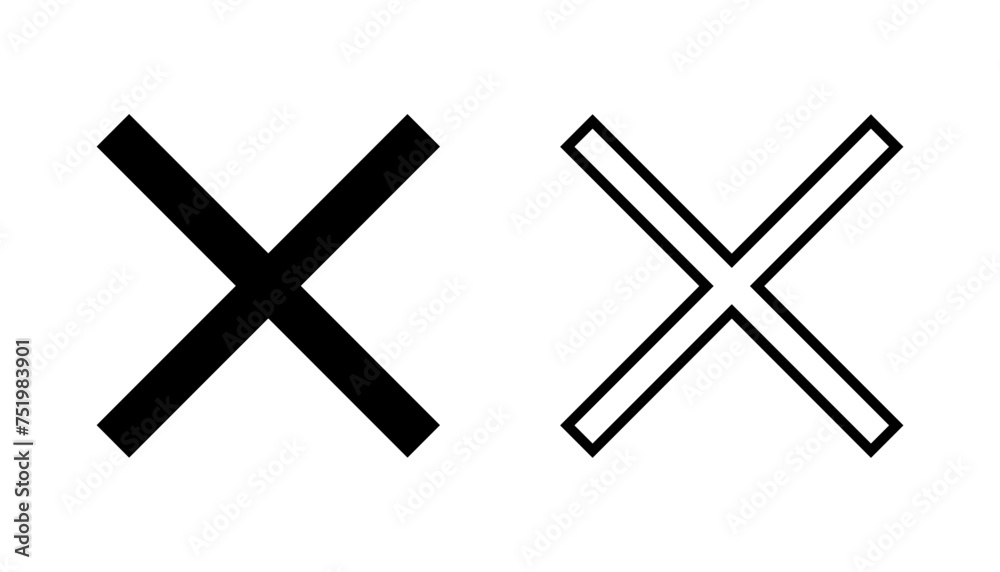 Close icon set. Delete icon vector. cross sign Close icon set. Delete icon vector. cross sign