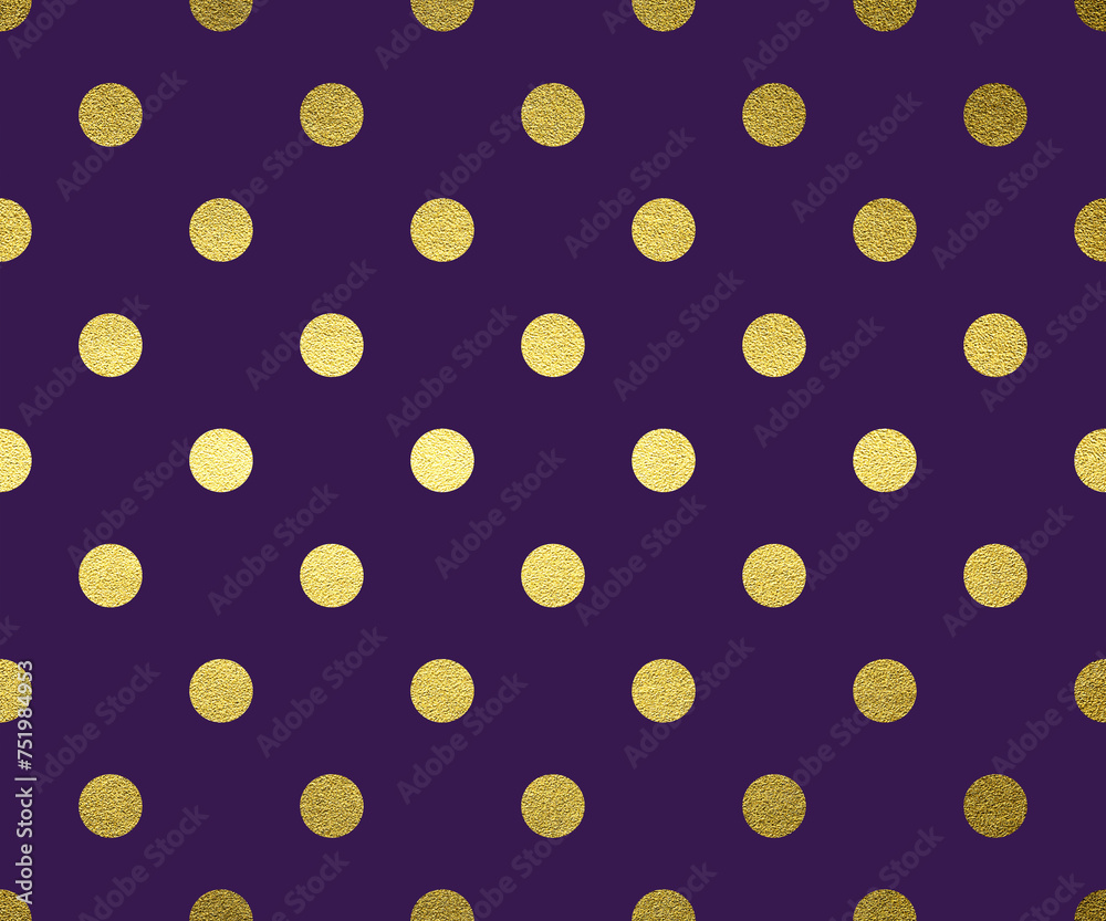 Purple Background Gold Polka Dots Tile Pattern Purple Background Gold Polka Dots Tile Pattern