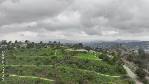 Elysian park in Los Angeles on a cloudy day.  photo