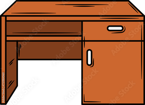 Office Table Illustration