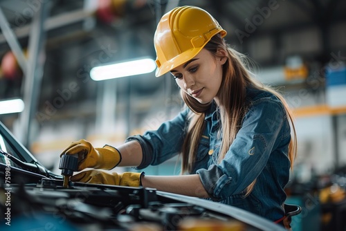 female woman construction worker