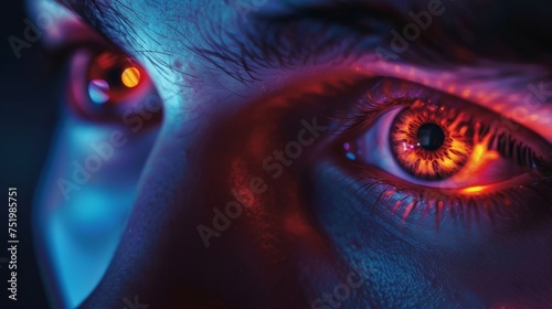 The strained eyes of a gamer illuminated by the glow of a computer screen as they navigate their way through a complex virtual world.