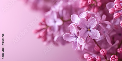 A close up of a bunch of purple flowers with a pink background © vefimov