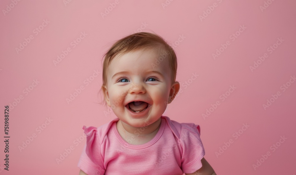 portrait of a happy baby looking at camera portrait of a happy baby looking at camera