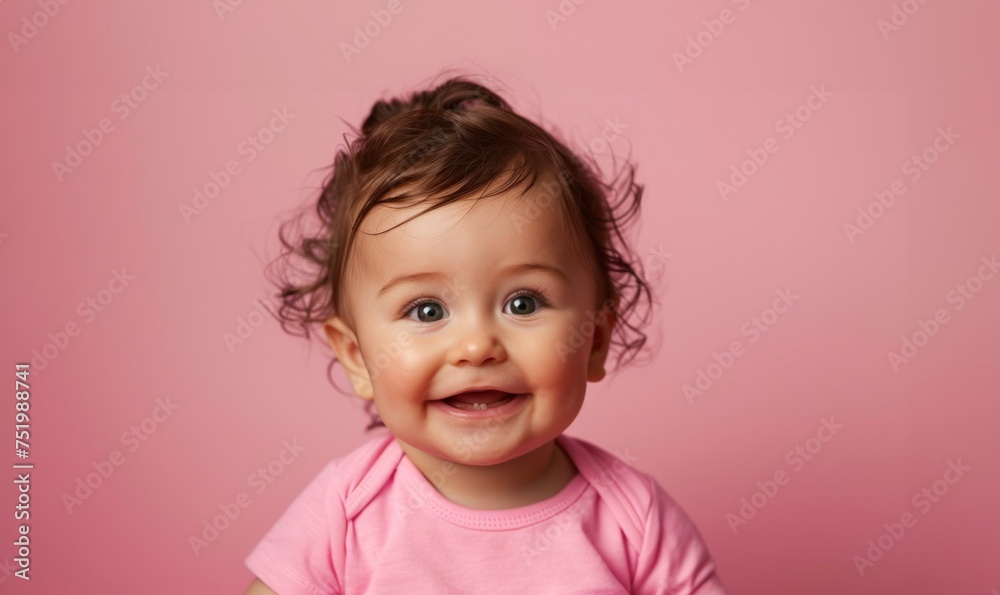 portrait of a happy baby looking at camera portrait of a happy baby looking at camera