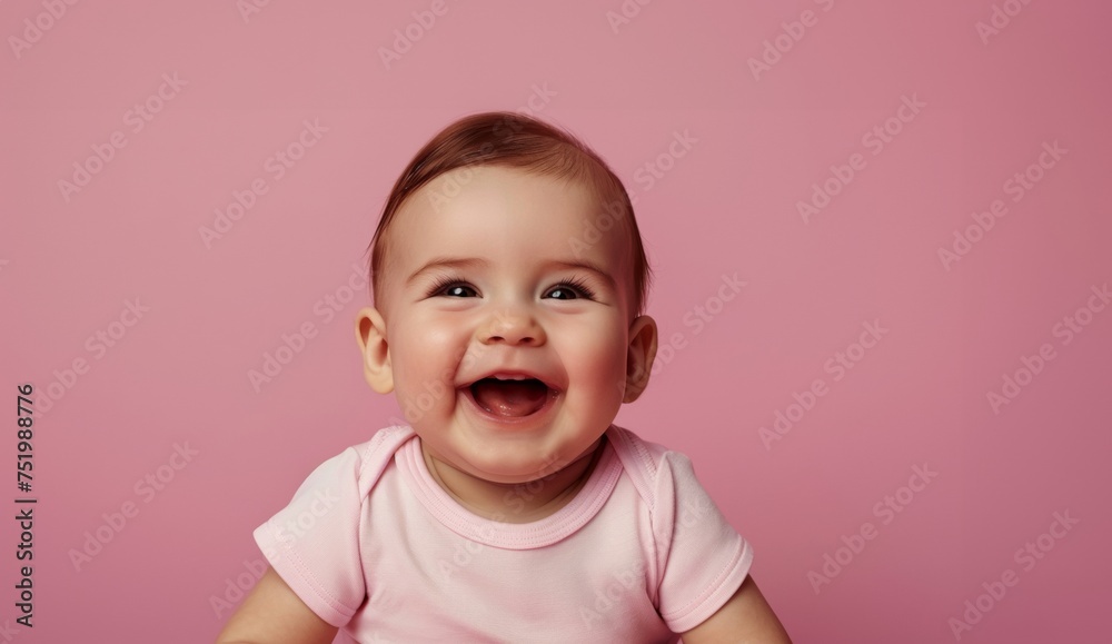 portrait of a happy baby looking at camera portrait of a happy baby looking at camera