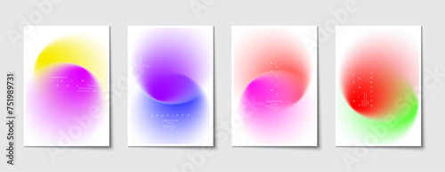 Blurred backgrounds set with modern abstract color gradient patterns. Vibrant art collection. Covers, posters, banners and cards. EPS vector illustrations.