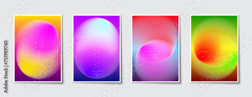 Blurred background collection with modern abstract gradient multicolored  graphic background. Ideas for covers, posters, brochure and cards EPS vector illustration