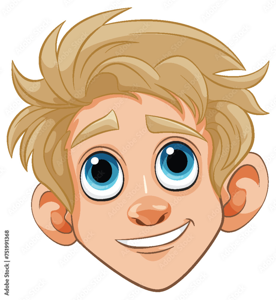 Vector illustration of a smiling young boy