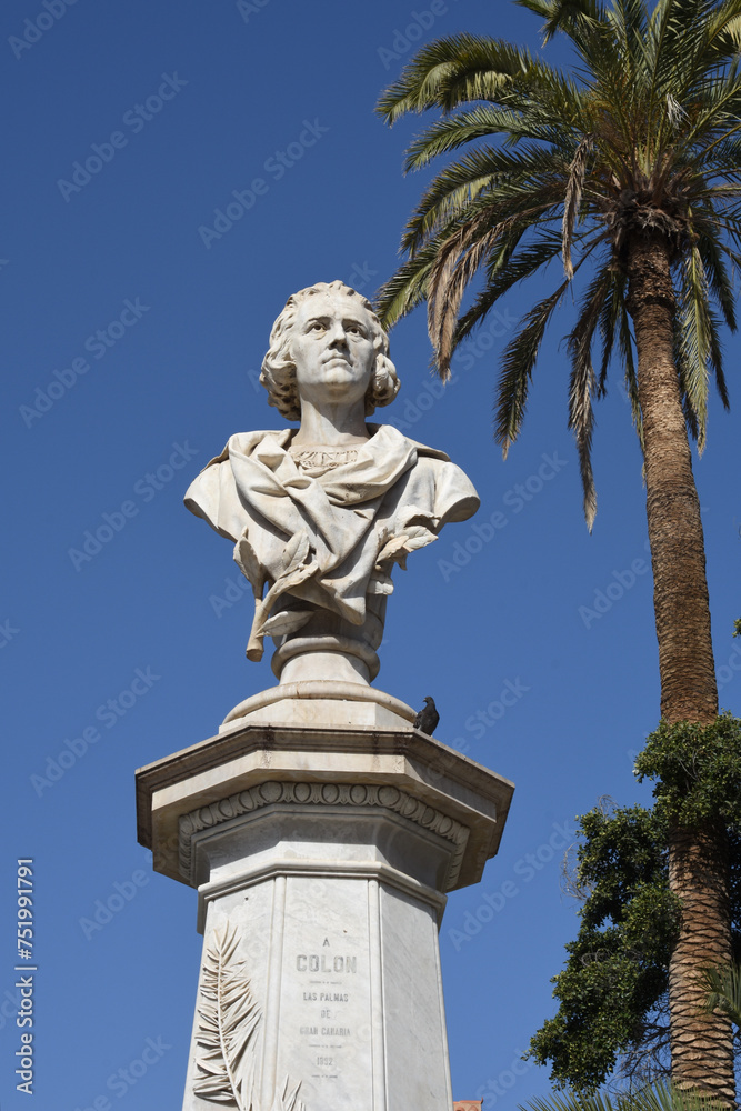 Obraz premium Cristóbal Colón, Cristoforo Colombo, Christopher Colombus, Christophe Colomb, Las Palmas, Gran Canaria, Spain