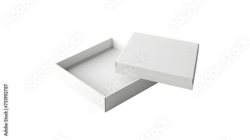 Blank open box packaging mockup isolated on transparent background photo