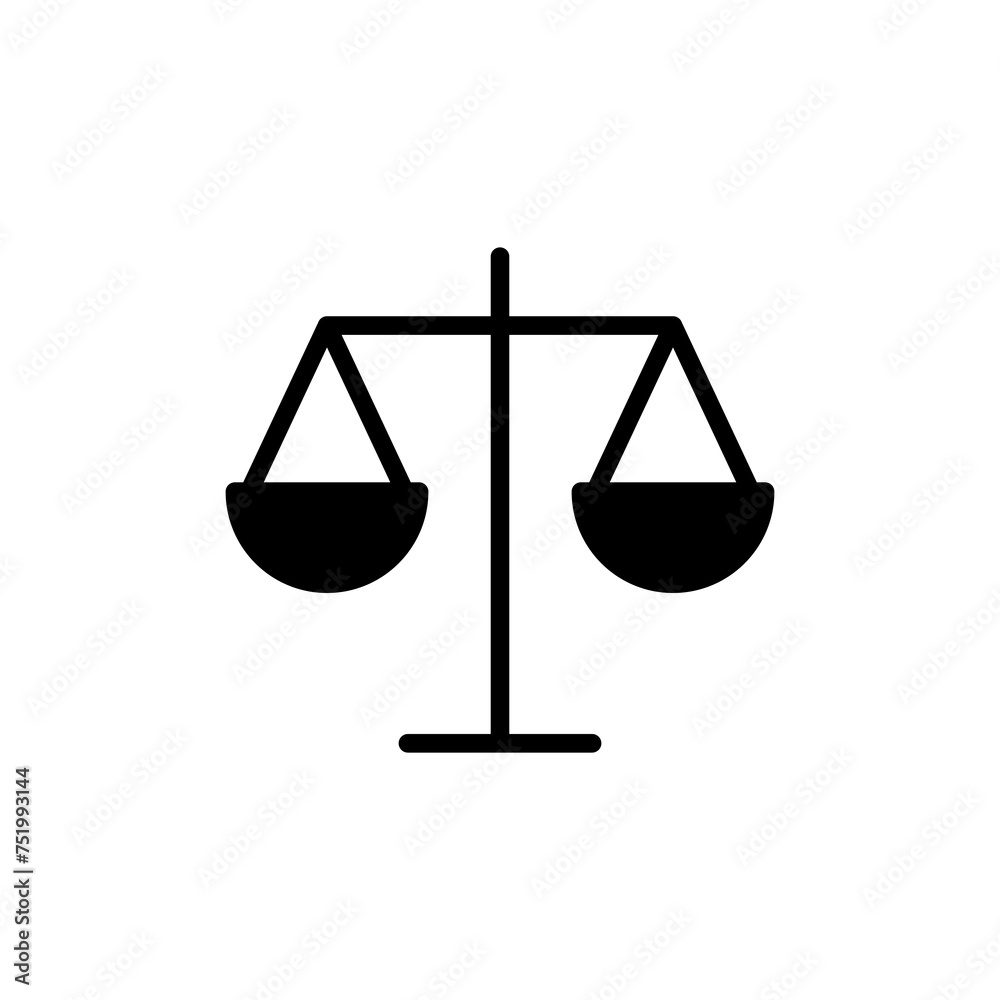Scales icon vector isolated on white background . Law scale icon. Justice sign Scales icon vector isolated on white background . Law scale icon. Justice sign